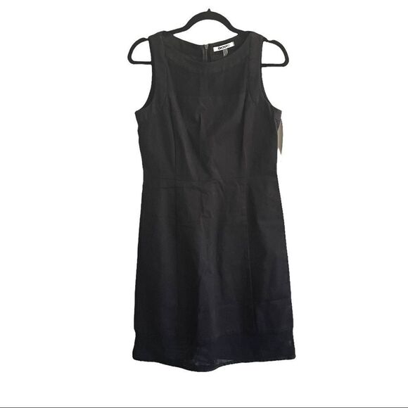 DKNY Cotton Sleeveless Knee Length Sheath Tank Dress Black 6 - Picture 1 of 8